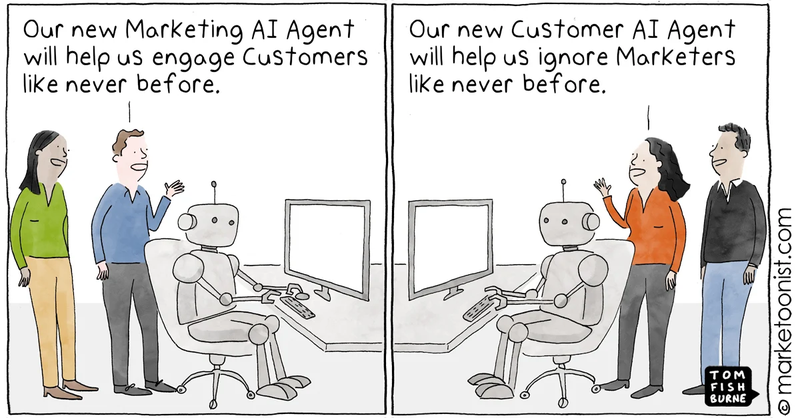 Marketing AI Agents cartoon