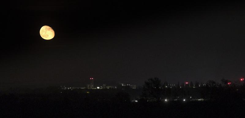 Moon over Addenbrooke's Hospital